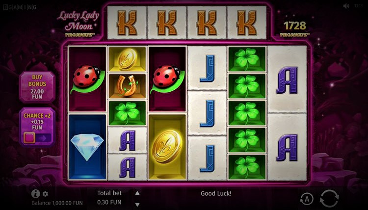 Lucky Lady Moon slot machine gameplay